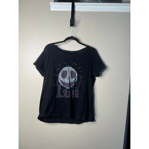 Disney Nightmare Before Christmas Women's‎ Black Shirt Size 0 short sleeve